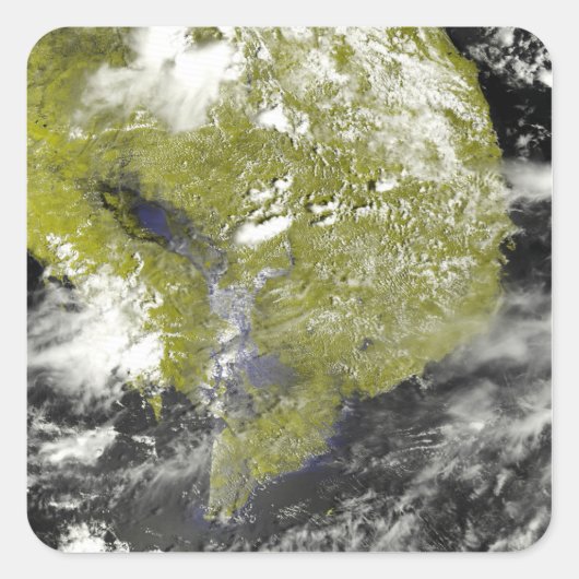 Mekong Delta en de Tonle Sap Vierkante Sticker (Voorkant)