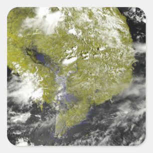 Mekong Delta en de Tonle Sap Vierkante Sticker