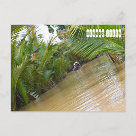 Mekong Delta rivier in Vietnam Briefkaart