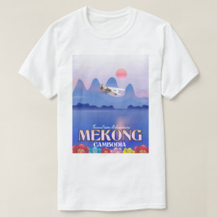 Mekong River Cambodia Vacation poster T-shirt