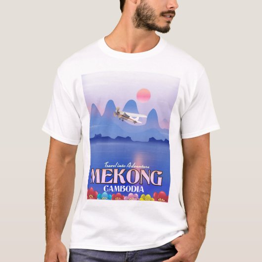 Mekong River Cambodia Vacation poster T-shirt (Voorkant)
