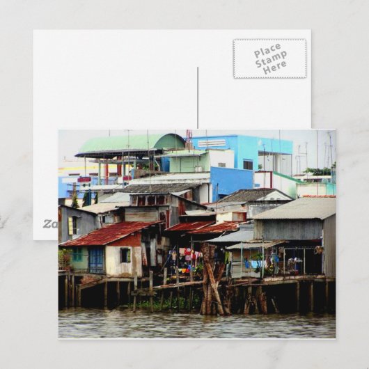 Mekong River Houses Briefkaart (Voorkant / Achterkant)