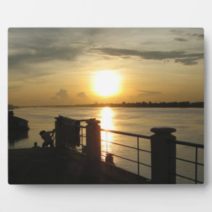 Mekong River Sunset ... Nong Khai, Isaan, Thailand Fotoplaat