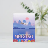 Mekong rivier Cambodja Vakantieposter Briefkaart (Staand voorkant)
