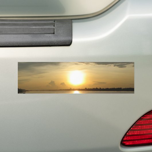 Mekong Rivier Zonsondergang ... Nong Khai, Isaan,  Bumpersticker (Op auto)