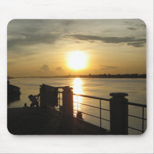 Mekong Rivier Zonsondergang ... Nong Khai, Isaan, Muismat