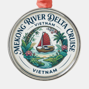 Mekong-rivierdelta Vietnam Metalen Ornament