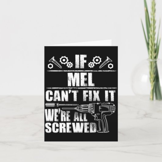 Mel Cadeau Naam Fix Funny Verjaardag Gepersonalise Kaart (Voorkant)