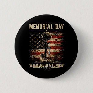 Mel Dag Usa Vlag Herinneren Eer Patriot Mannen Vro Ronde Button 5,7 Cm