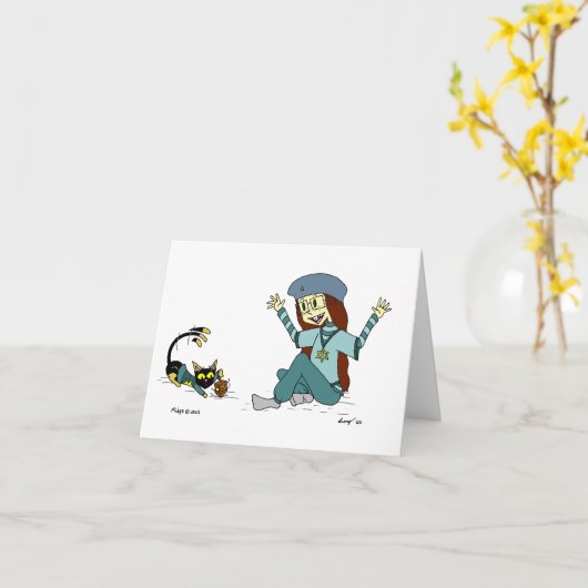 Mel de Cat en Maizy  Chanoeka Kaart (Gele Bloem)