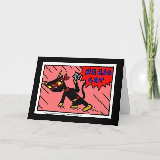 Mel "het Wenskaart Van de ninja- KAT" Kaart (Voorkant)