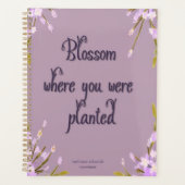 Mel Mae Schmidt Stationery mauve Blumenmuster Planner (Voorkant)