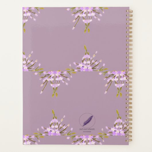 Mel Mae Schmidt Stationery mauve Blumenmuster Planner (Achterkant)