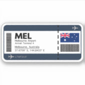 MEL Melbourne Boarding Pass - Airport Ticket Sticker (Voorkant)