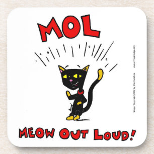 Mel "MOL: MEOW OUT LOUD"-Onderzetters - Set van 6 Bier Onderzetter