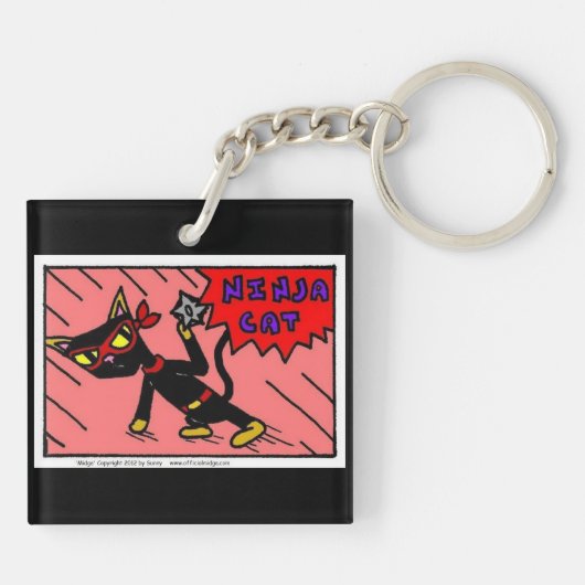 Mel NINJA CAT Acrylische Sleutelhanger (Achterkant)