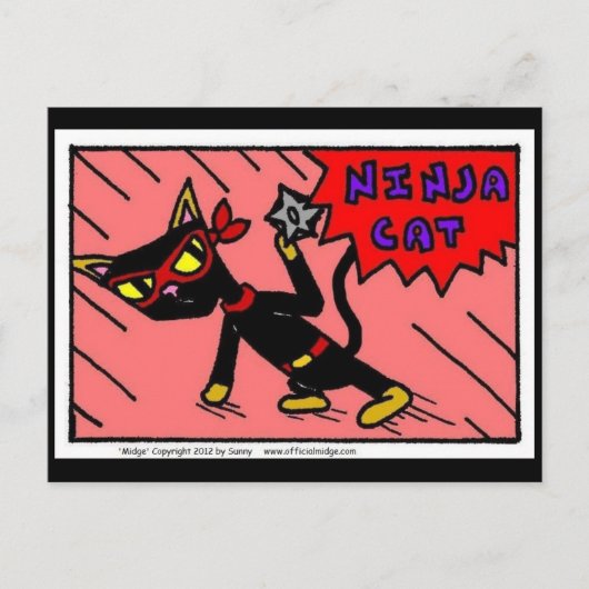 Mel "NINJA CAT"-Briefkaart Briefkaart (Voorkant)