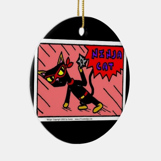 Mel NINJA CAT-Ornament Keramisch Ornament (Rechts)
