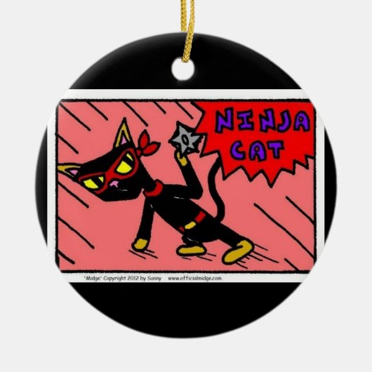 Mel NINJA CAT-Ornament Keramisch Ornament (Voorkant)