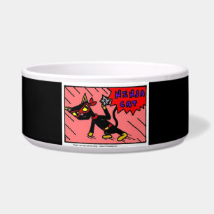 Mel NINJA CAT Pet Bowl - Black Voerbakje