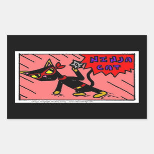 Mel NINJA CAT-stickers - set van 20 Rechthoekige Sticker