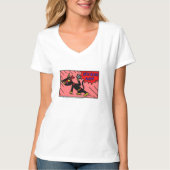 Mel "NINJA CAT" Womens V-Neck T-Shirt (Voorkant)