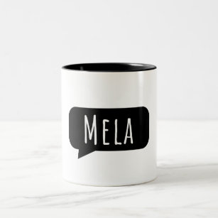 Mela (me-la) - Oké/Sure (Spraakbel) Tweekleurige Koffiemok