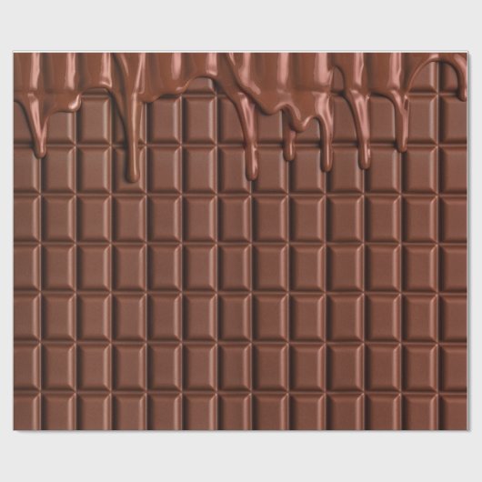Melade chocolade die over een chocoladeblok druppe cadeaupapier (Vlak)