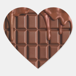 Melade chocolade die over een chocoladeblok druppe hart sticker