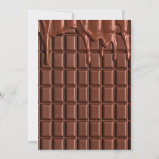 Melade chocolade die over een chocoladeblok druppe kaart (Voorkant)