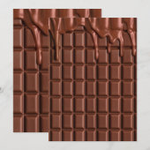 Melade chocolade die over een chocoladeblok druppe kaart (Voorkant / Achterkant)