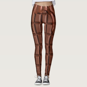 Melade chocolade die over een chocoladeblok druppe leggings