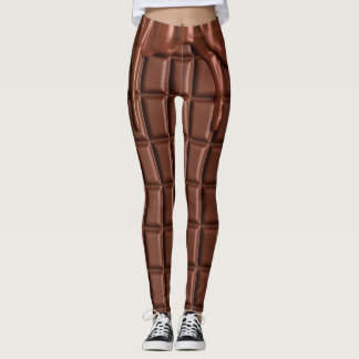 Melade chocolade die over een chocoladeblok druppe leggings