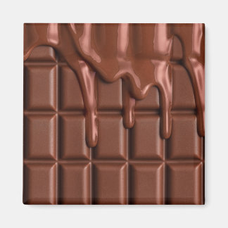 Melade chocolade die over een chocoladeblok druppe magneet