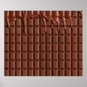 Melade chocolade die over een chocoladeblok druppe poster (Voorkant)
