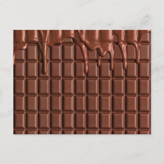 Melade chocolade die over een chocoladeblok druppe uitnodiging briefkaart (Voorkant)