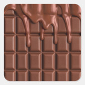 Melade chocolade die over een chocoladeblok druppe vierkante sticker (Voorkant)