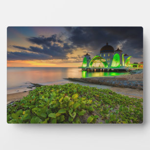 Melaka tijdens Sunset Masjid Selat Fotoplaat