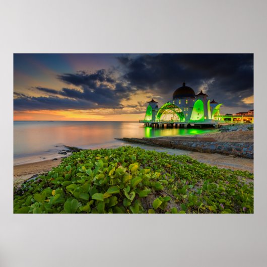 Melaka tijdens Sunset | Masjid Selat Poster (Voorkant)