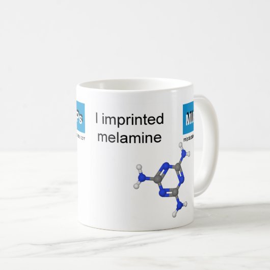 melamine sjabloon mok ball and stick model (Voorkant rechts)