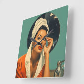 melanated beauty vierkante klok (Hoek)