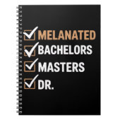 Melanated Doctorate Graduation PhD EDD Bachelor  Notitieboek (Voorkant)