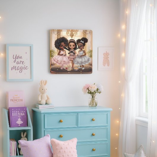Melanated Magic Tea Party Wandklok