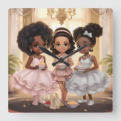 Melanated Magic Tea Party Wandklok (Voorkant)
