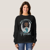 Melanated Mermaid Black African American Mermaid F Trui (Voorkant volledig)
