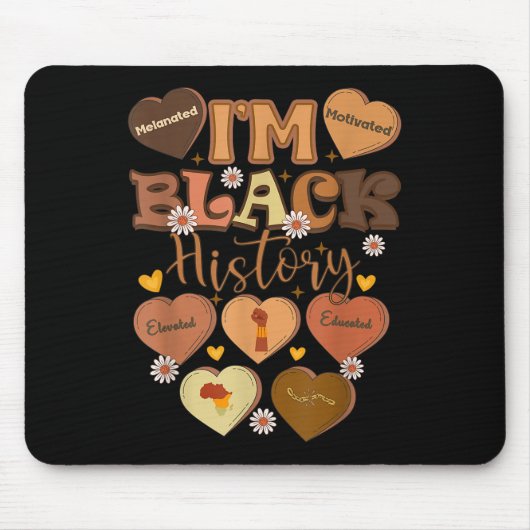 Melanated Motivated Educated Black History Month Muismat (Voorkant)