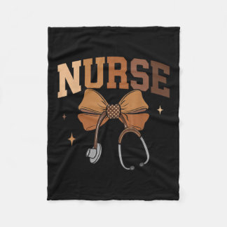 Melanated Nurse Black Geschiedenis Maand Coquette Fleece Deken
