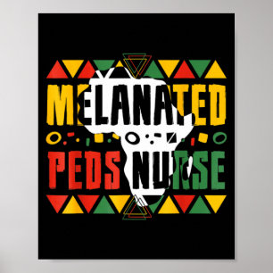 Melanated Peds-verpleegster Black History Month Ki Poster
