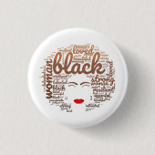 Melanated Strong Woman, Black History Ronde Button 3,2 Cm (Voorkant)