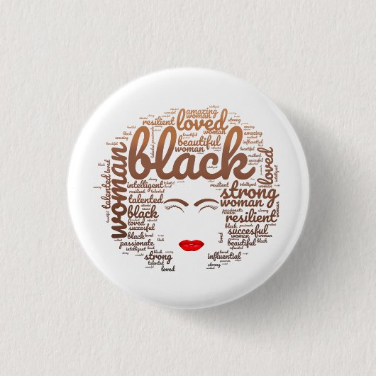 Melanated Strong Woman, Black History Ronde Button 3,2 Cm (Voorkant)